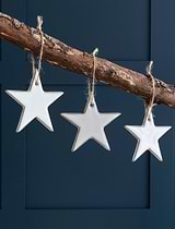 Ithaca Christmas Stars Set of 3 White