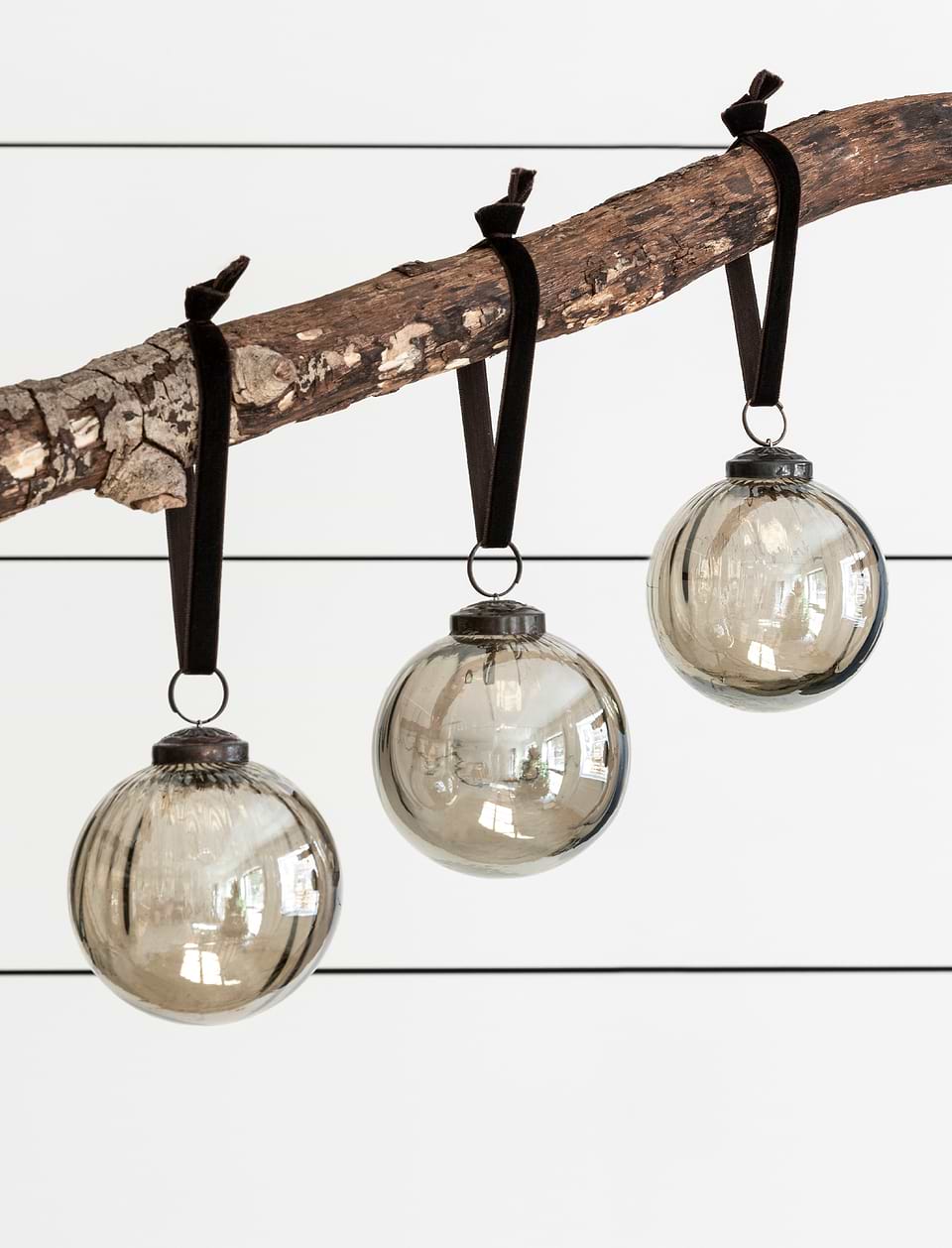 Murrine Festive Baubles Set of 3 Smoke