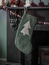Southwold Christmas Stocking Forest Green