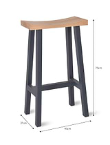 Clockhouse Bar Stool Carbon & Natural