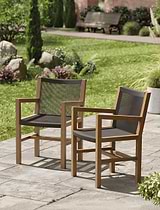 Pair of Mylor Arm Chairs - Black - Teak and Poly Rope