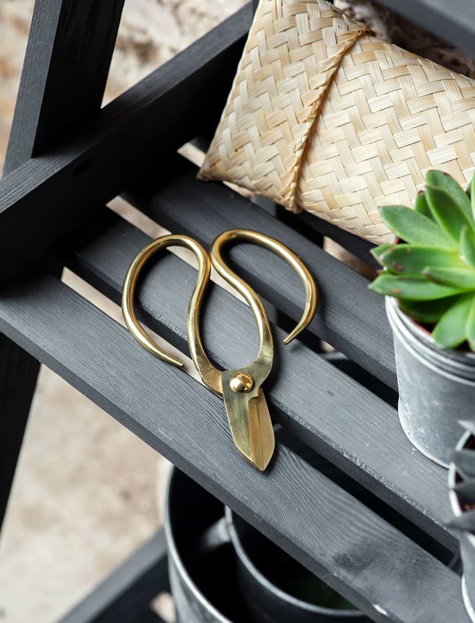 Classic Garden Scissors & Bamboo Bag