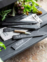 Classic Slate Plant Tags with Pencil Set of 6 Natural
