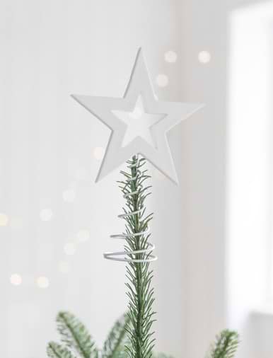 Christmas Tree Topper Star Jeweled Crown Tree Topper with 60 Warm Whit
