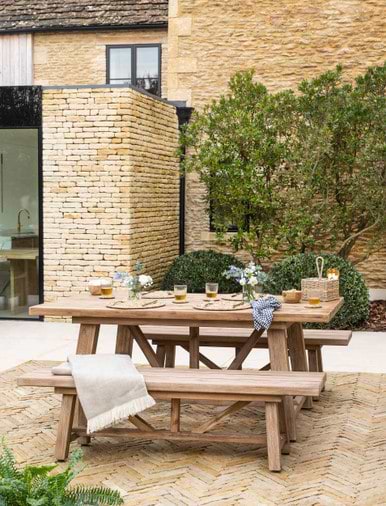 Narrow outdoor dining table deals