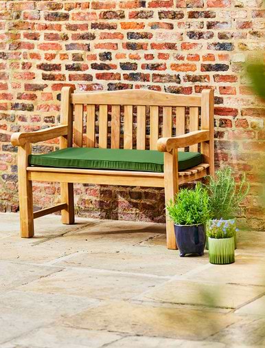 4ft garden bench cushion green top