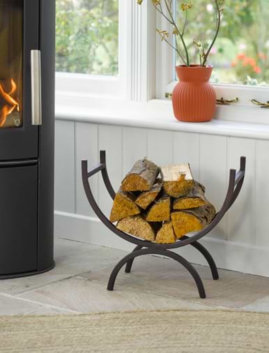 Wood burner log basket best sale