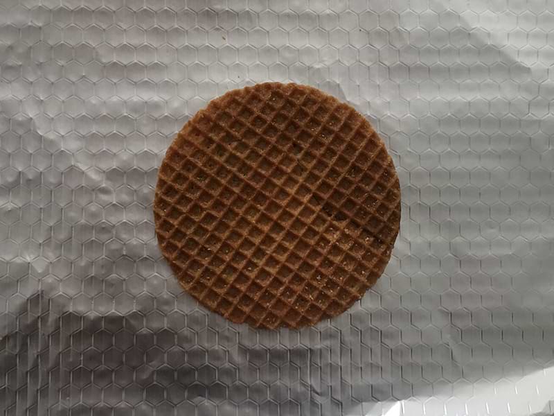 Stroopwaffle on foil for s'mores base