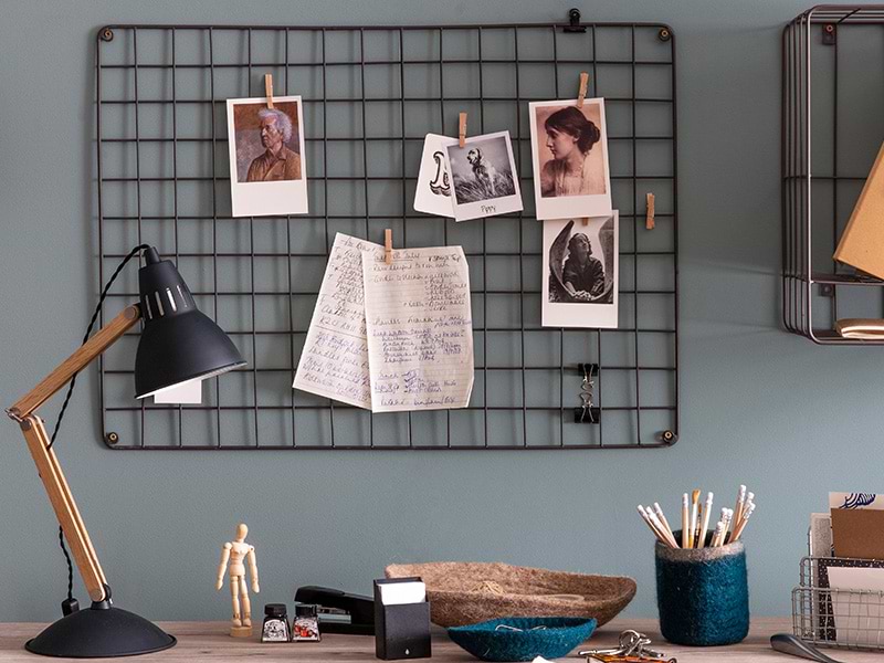 Wirework Farringdon Memo board with notes and postcards