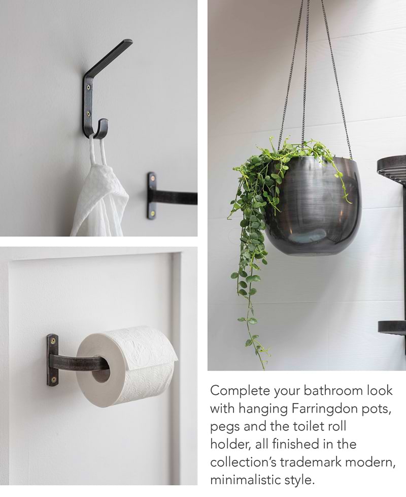 Farringdon Peg, Toilet Roll Holder & Hanging Pot