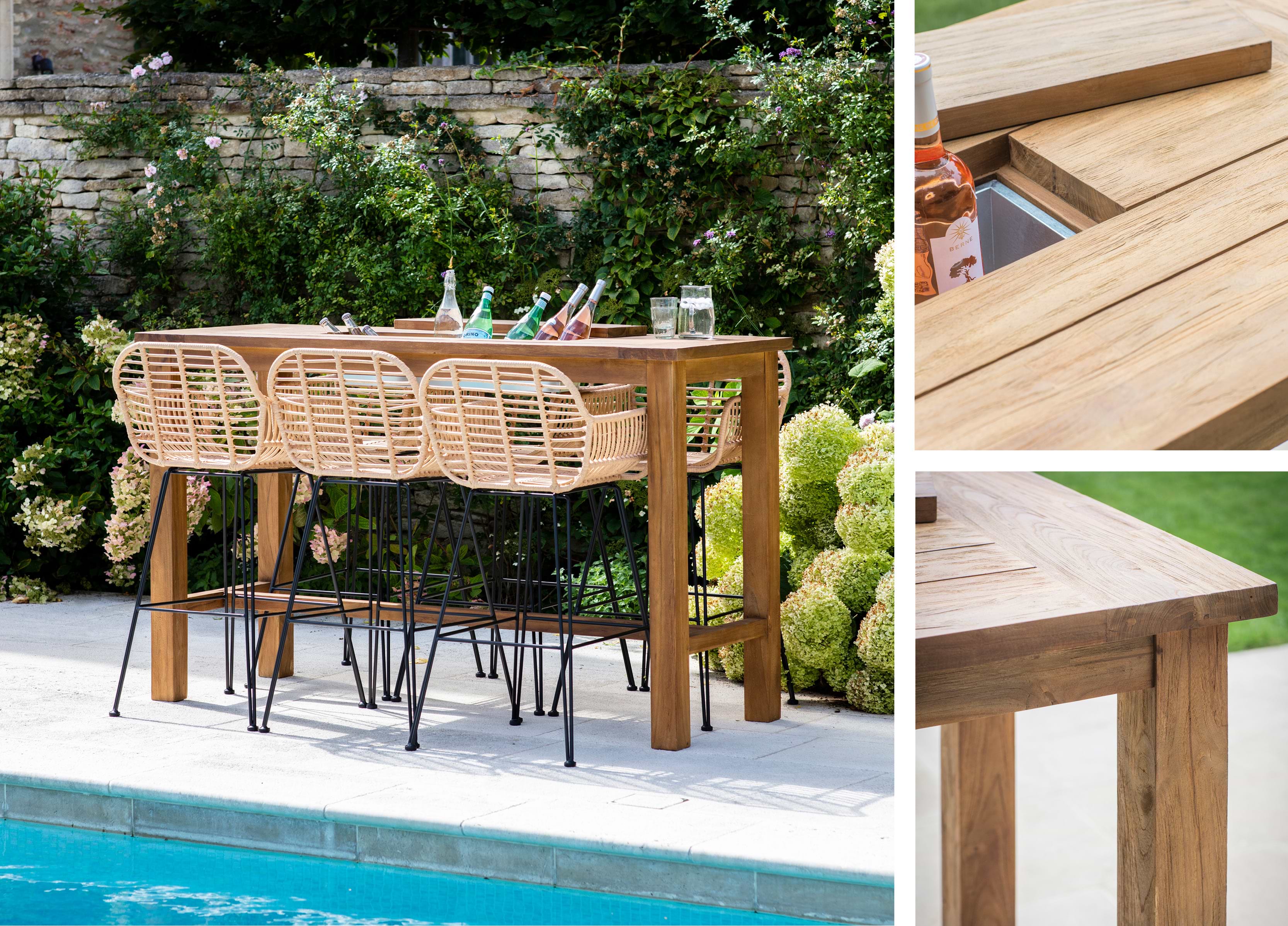 St Mawes Drinks and Planter Bar Table | Garden Trading