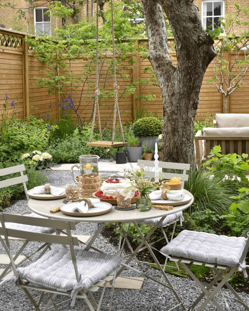Garden Table set for afternoon lunch