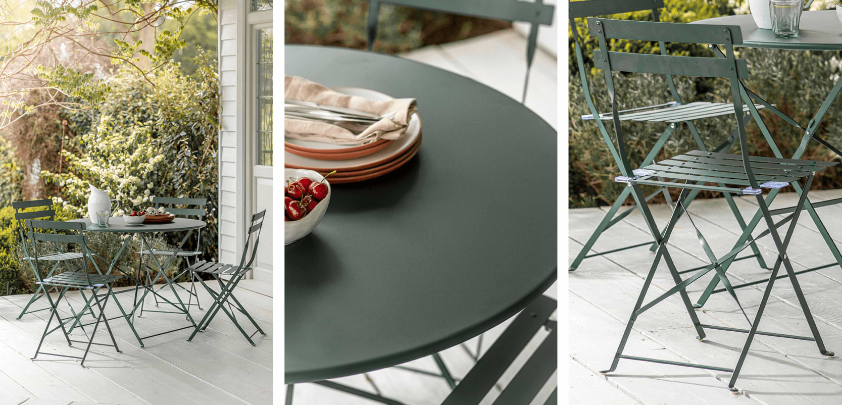 Shop the Rive Droite Bistro Set in Forest Green