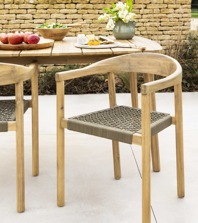 Enhance your outdoor dining with the Harford Dining Chair Set in Olive Green. 