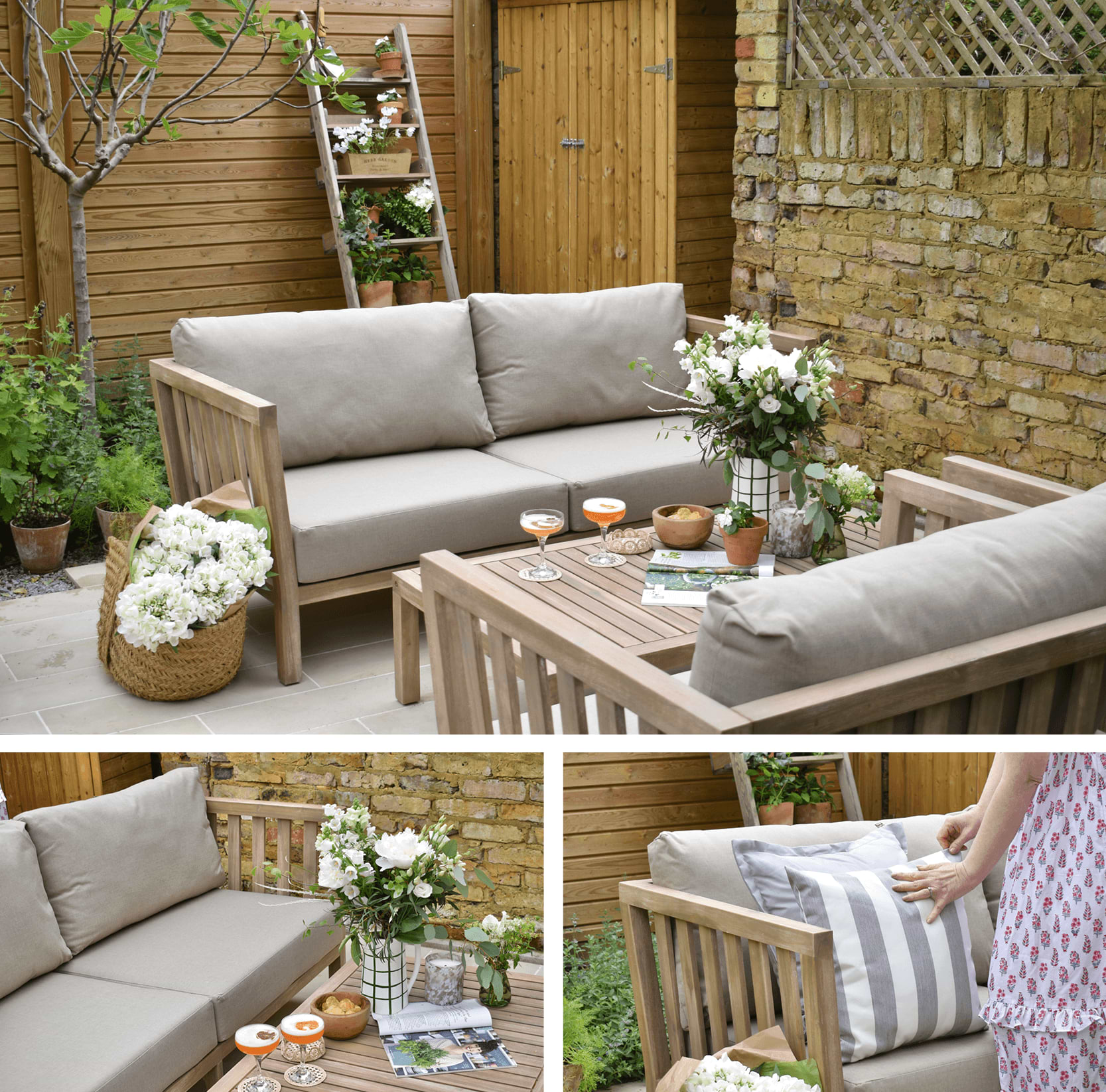 Outdoor Garden Sofas with cocktails