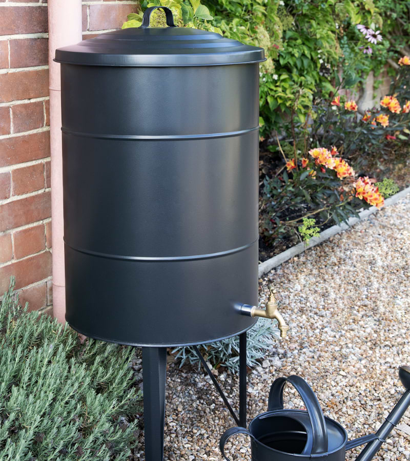 Conserve water sustainably with the Classic Water Butt, 100L, in Carbon.