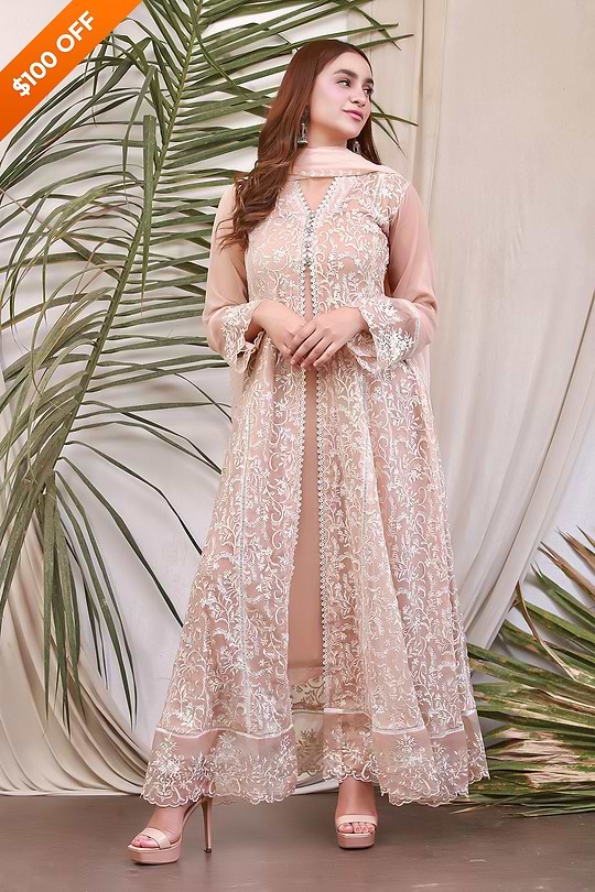 DH113 Peach – Dhaagay Luxury Pret - Image 2