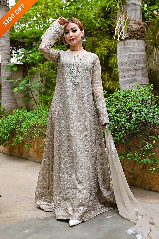 DH096 Light Brown – Dhaagay Luxury Pret - Image 3