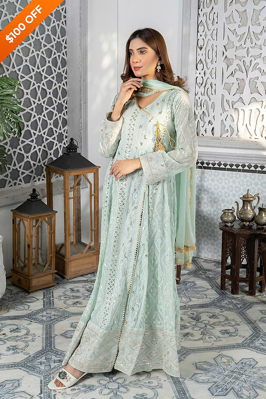 DH099 Mint Green – Dhaagay Luxury Pret