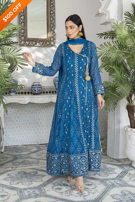 DH099 Zinc Blue – Dhaagay Luxury Pret