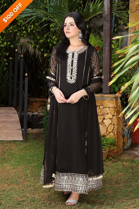 DH123 Black – Dhaagay Luxury Pret