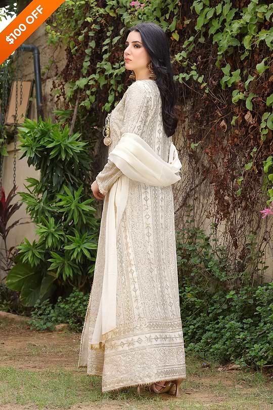 DH122 Off-White – Dhaagay Luxury Pret - Image 2