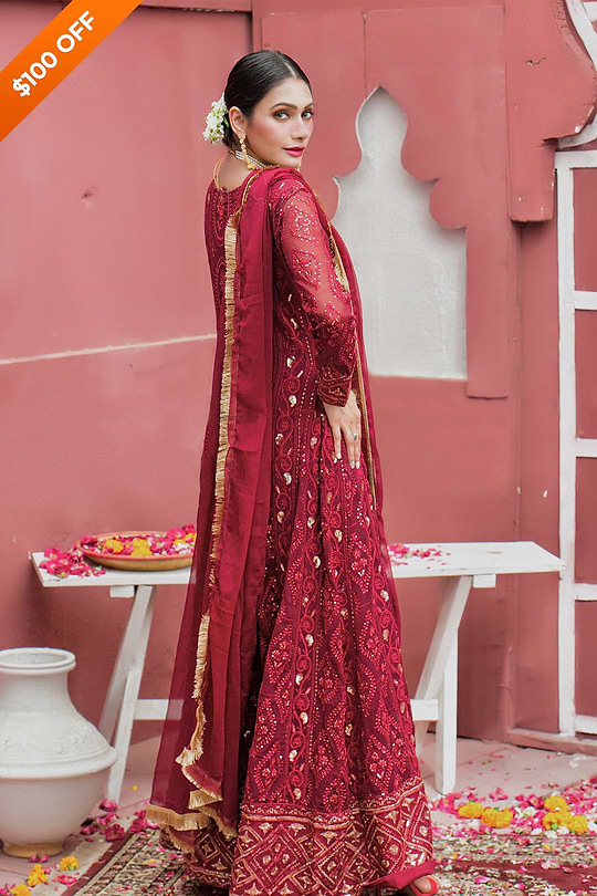 DH098 Maroon – Dhaagay Luxury Pret - Image 2