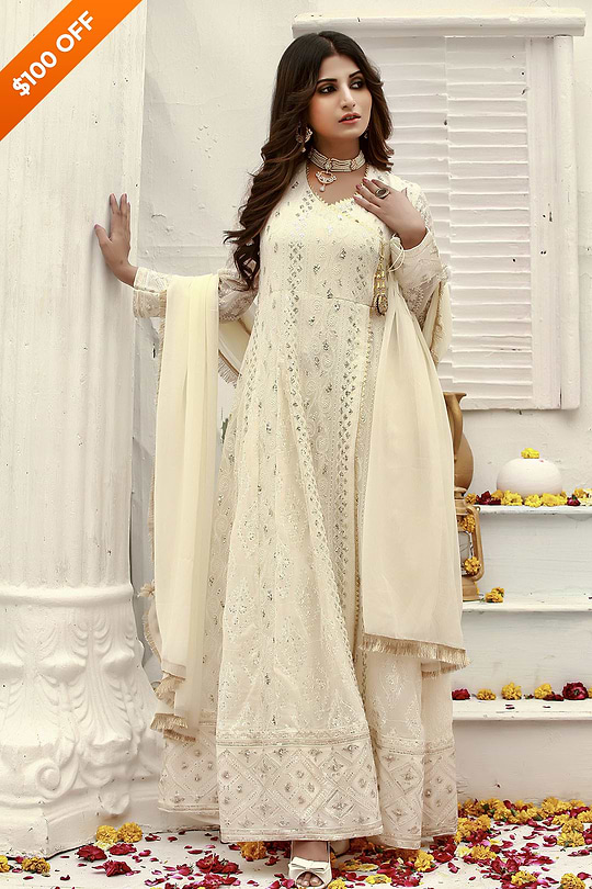 DH099 Off-White – Dhaagay Luxury Pret
