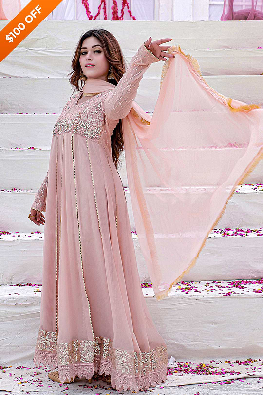 DH108 Peach – Dhaagay Luxury Pret - Image 2
