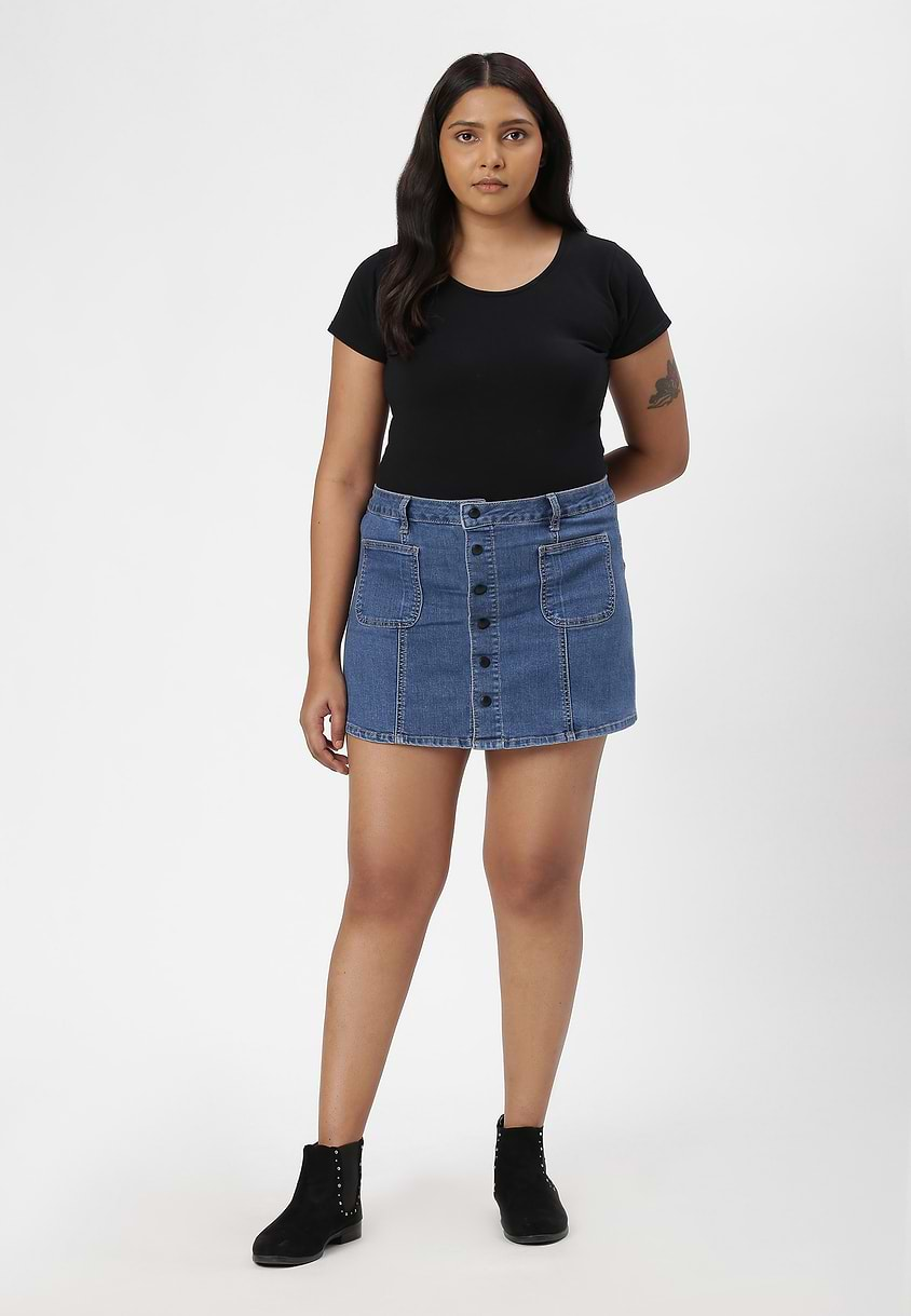 UnWaste Pledge | Dark Indigo Mini A-Line Skirt