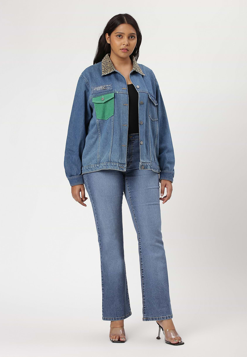 UnCrave Pledge | Mid Indigo Long Trucker Jacket