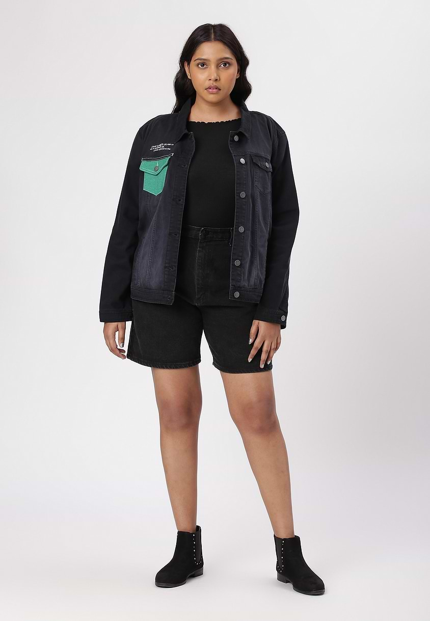 UnCrave Pledge | Black Regular Trucker Jacket