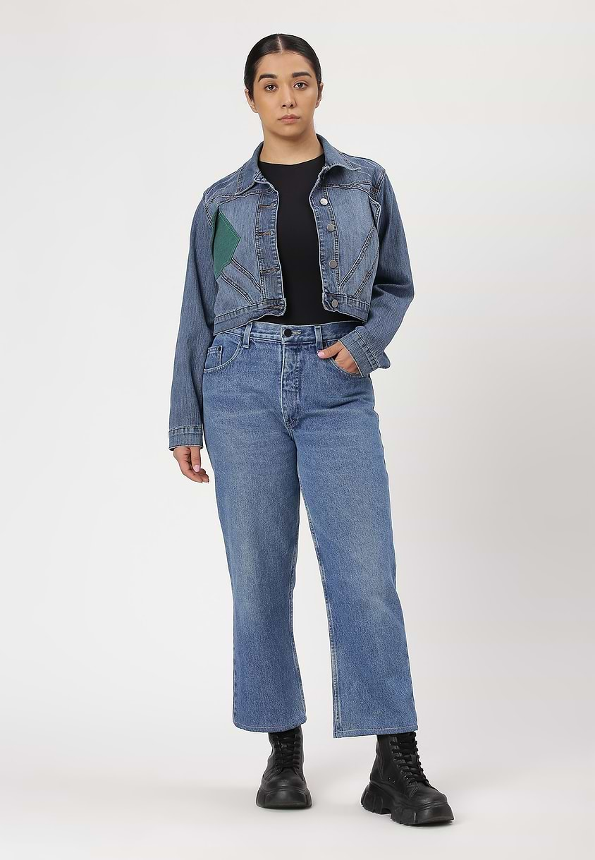 UnCrave Pledge | Dark Indigo Cropped Trucker Jacket