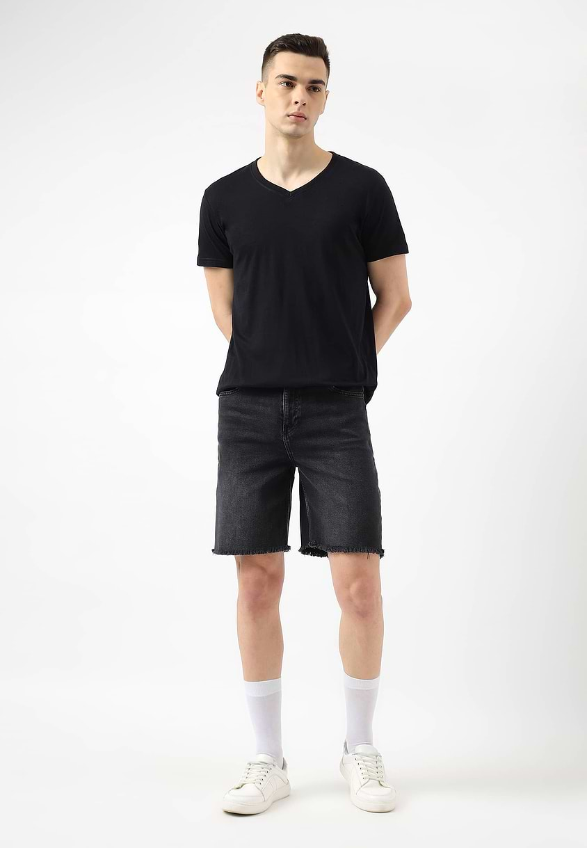 Re.Street Rebel | Black High Rise Straight Shorts