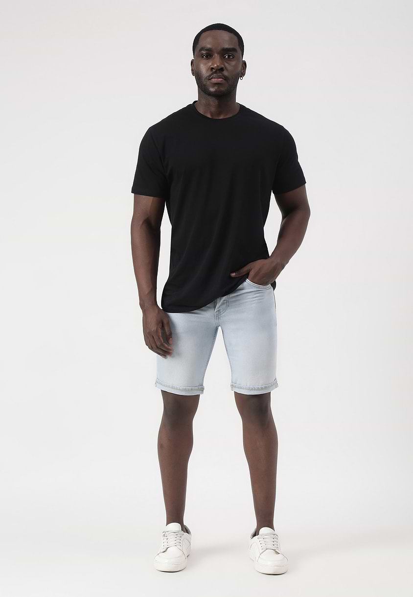 Re.Street Rebel | Light Indigo Mid Rise Slim Shorts