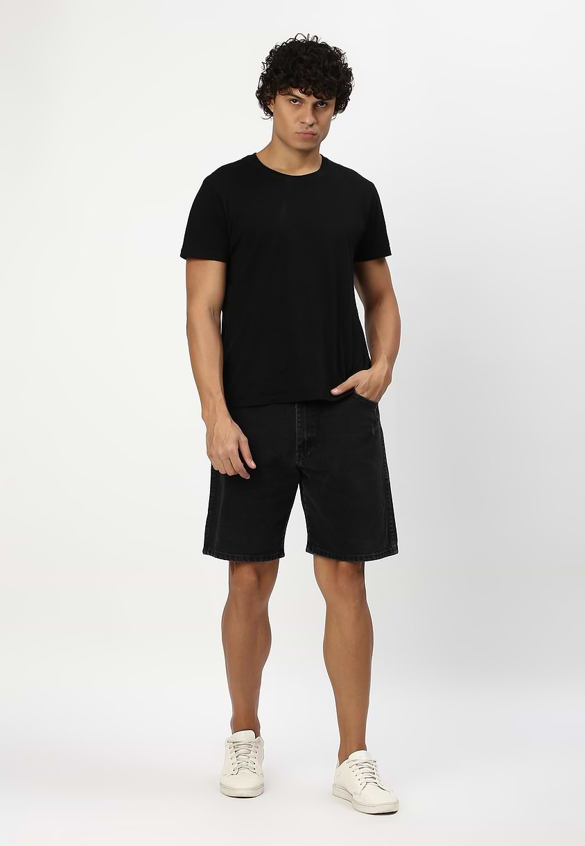 Re.Street Rebel | Black High Rise Straight Shorts