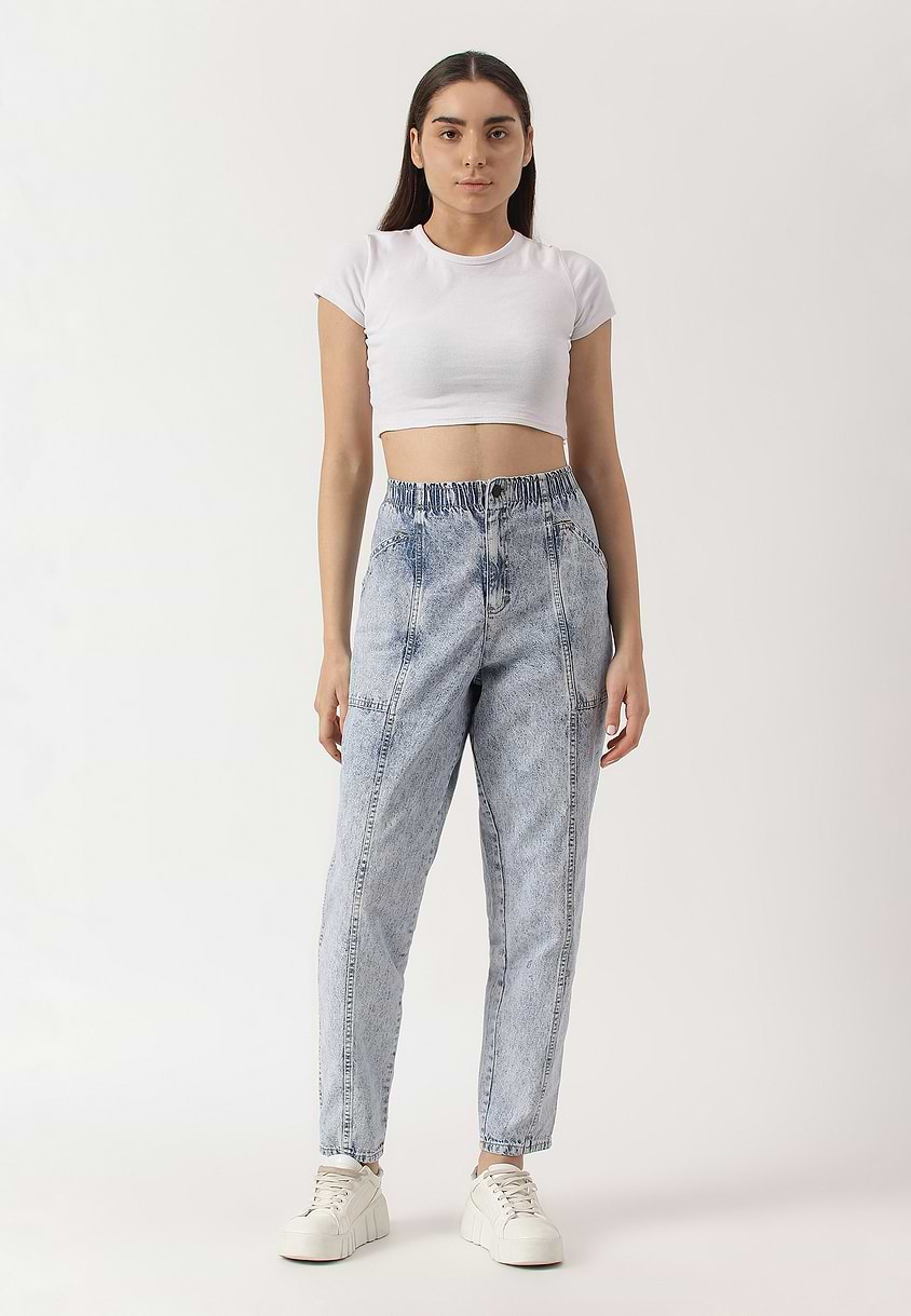 Re.Street Rebel | Light Indigo High Rise Cropped Mom Fit Jeans