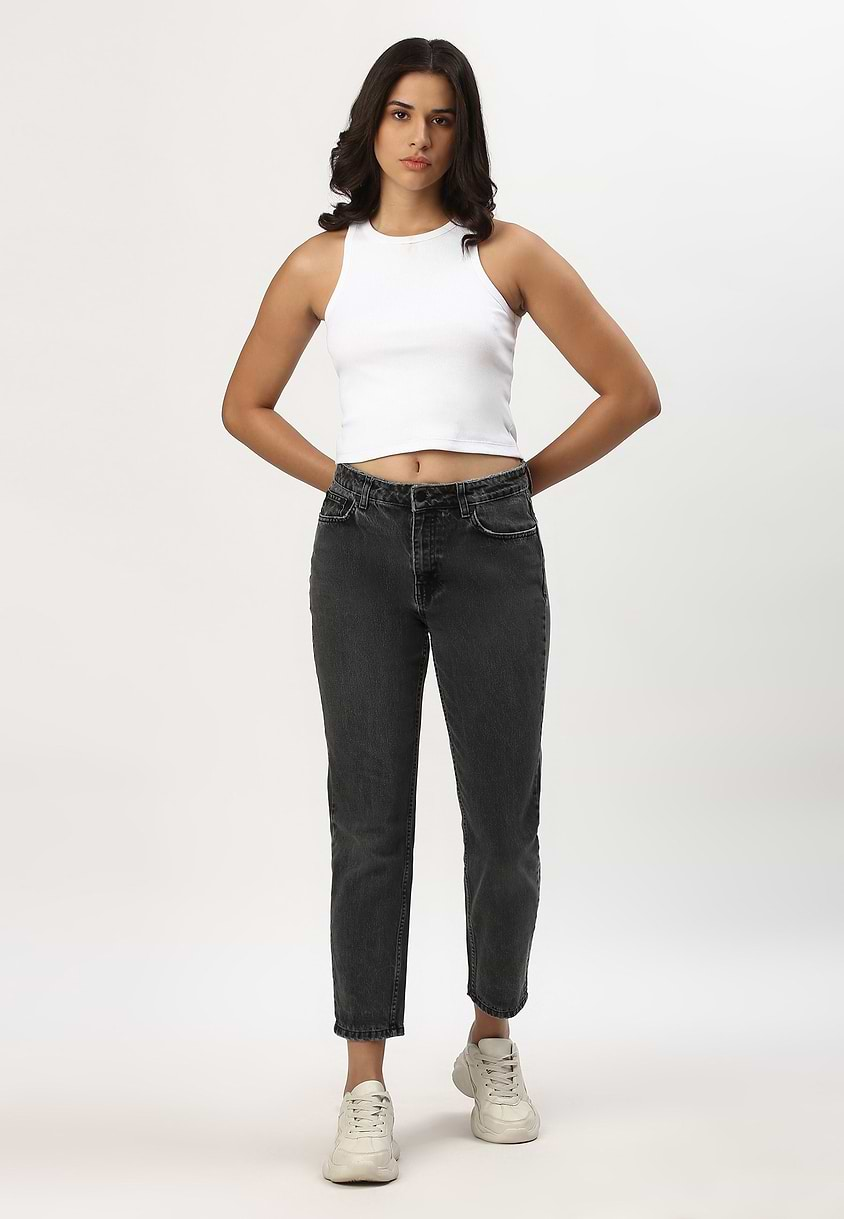 Re.Street Rebel | Black High Rise Cropped Slim Jeans