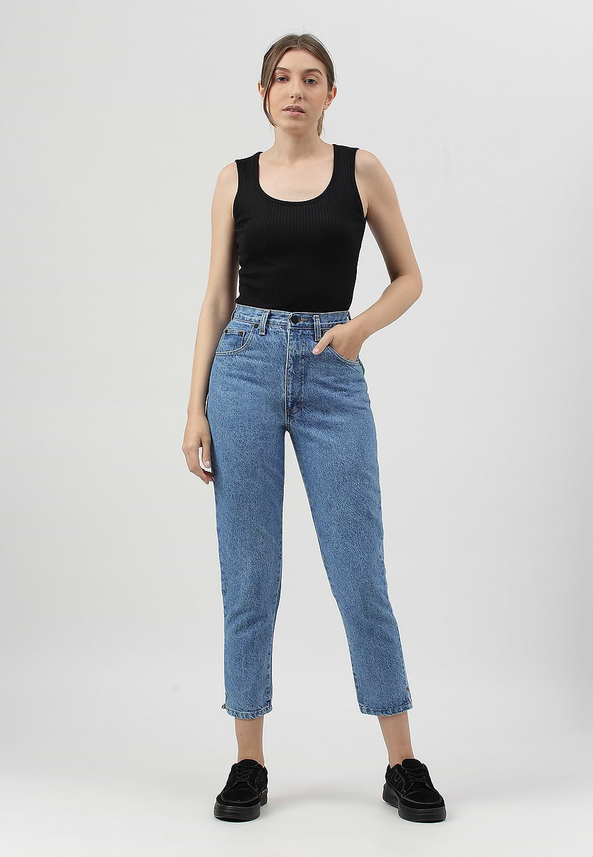 Re.Street Rebel | Mid Indigo High Rise Cropped Slim Jeans