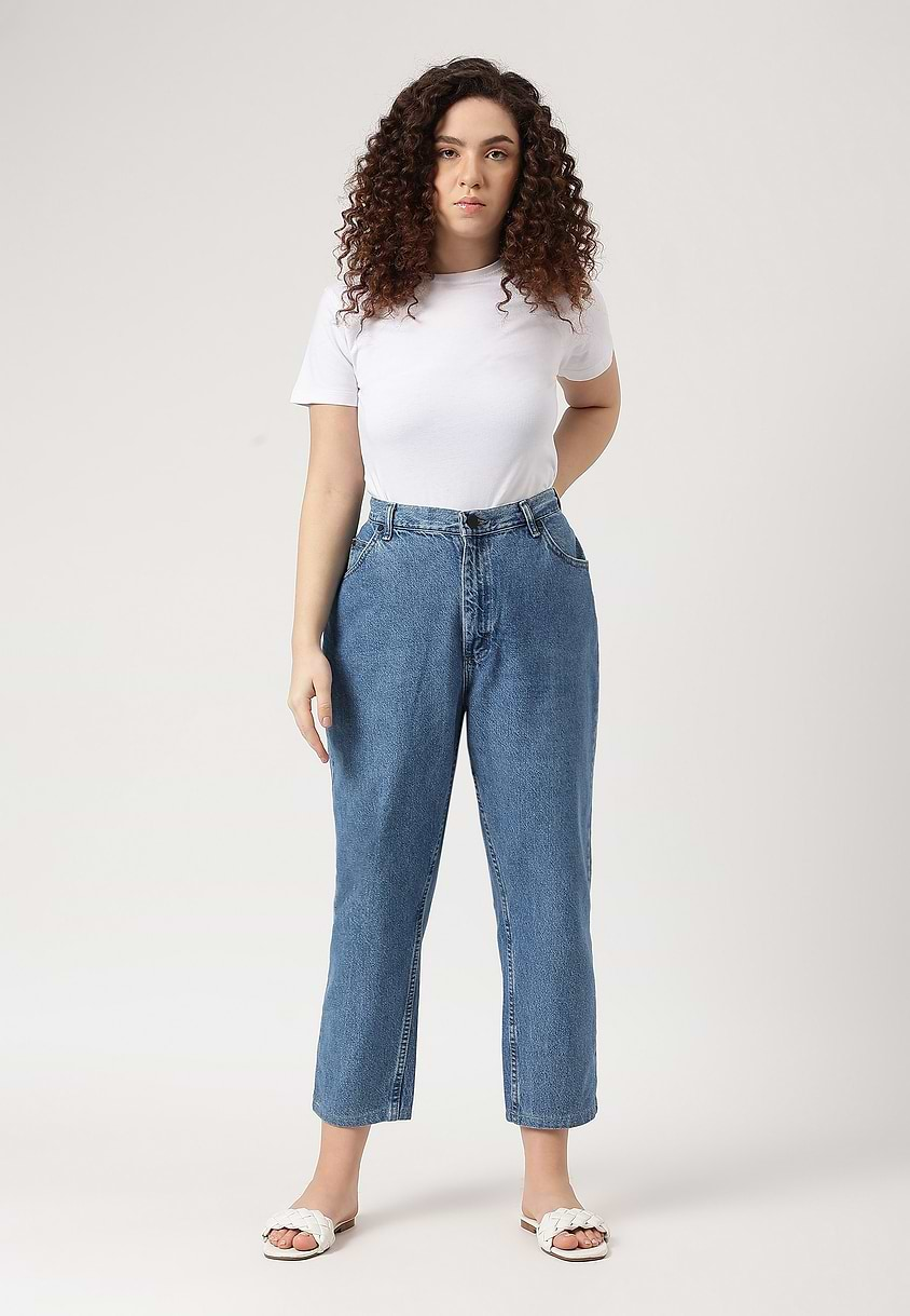 Re.Street Rebel | Mid Indigo High Rise Cropped Baggy Jeans