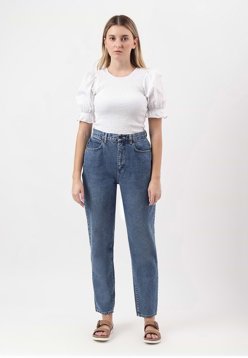 Re.Street Rebel | Mid Indigo High Rise Regular Mom Fit Jeans