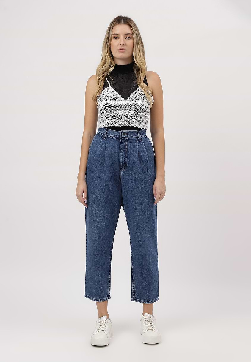 Re.Street Rebel | Dark Indigo High Rise Cropped Mom Fit Jeans