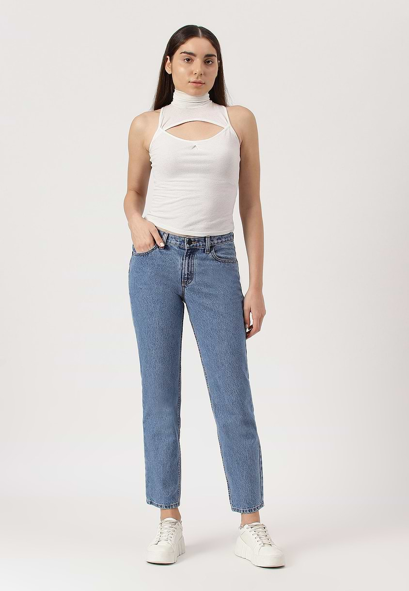 Re.Street Rebel | Mid Indigo Mid Rise Cropped Slim Jeans