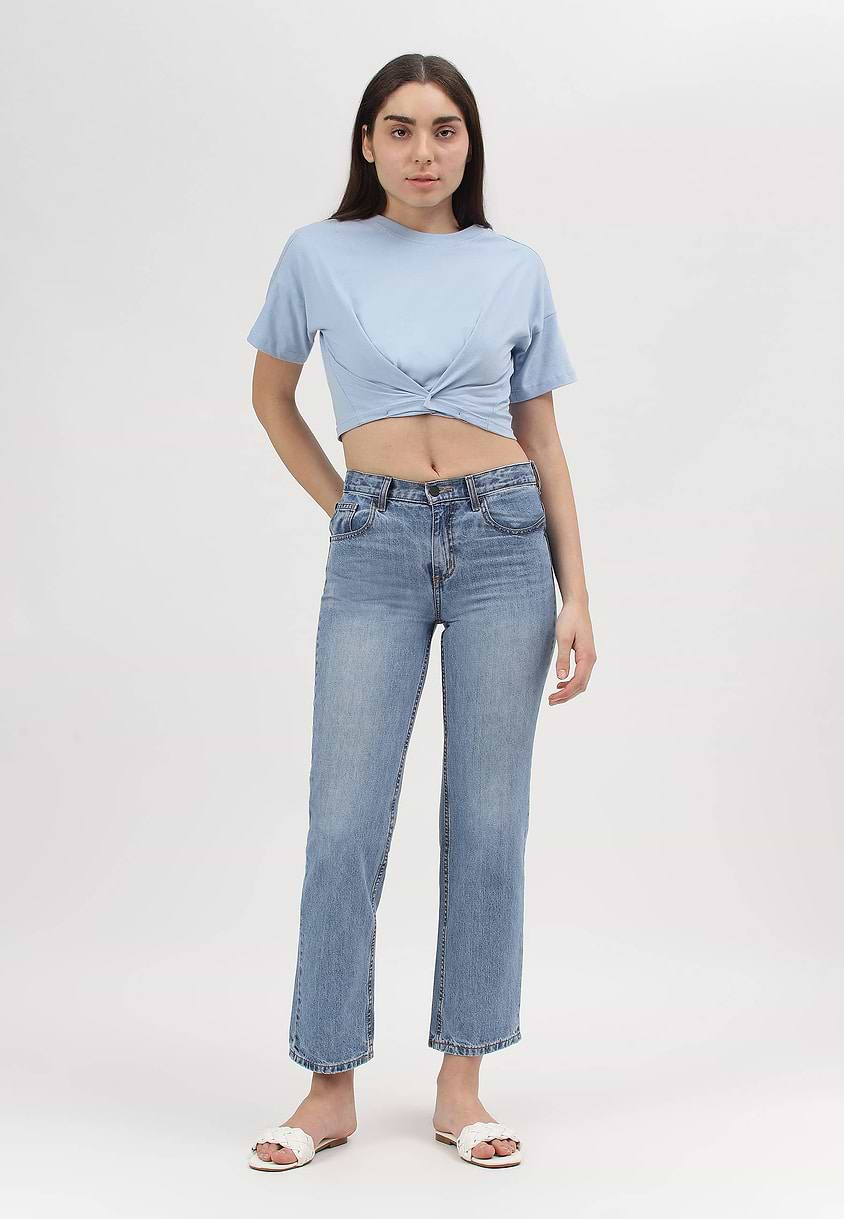 Re.Street Rebel | Light Indigo High Rise Cropped Straight Jeans