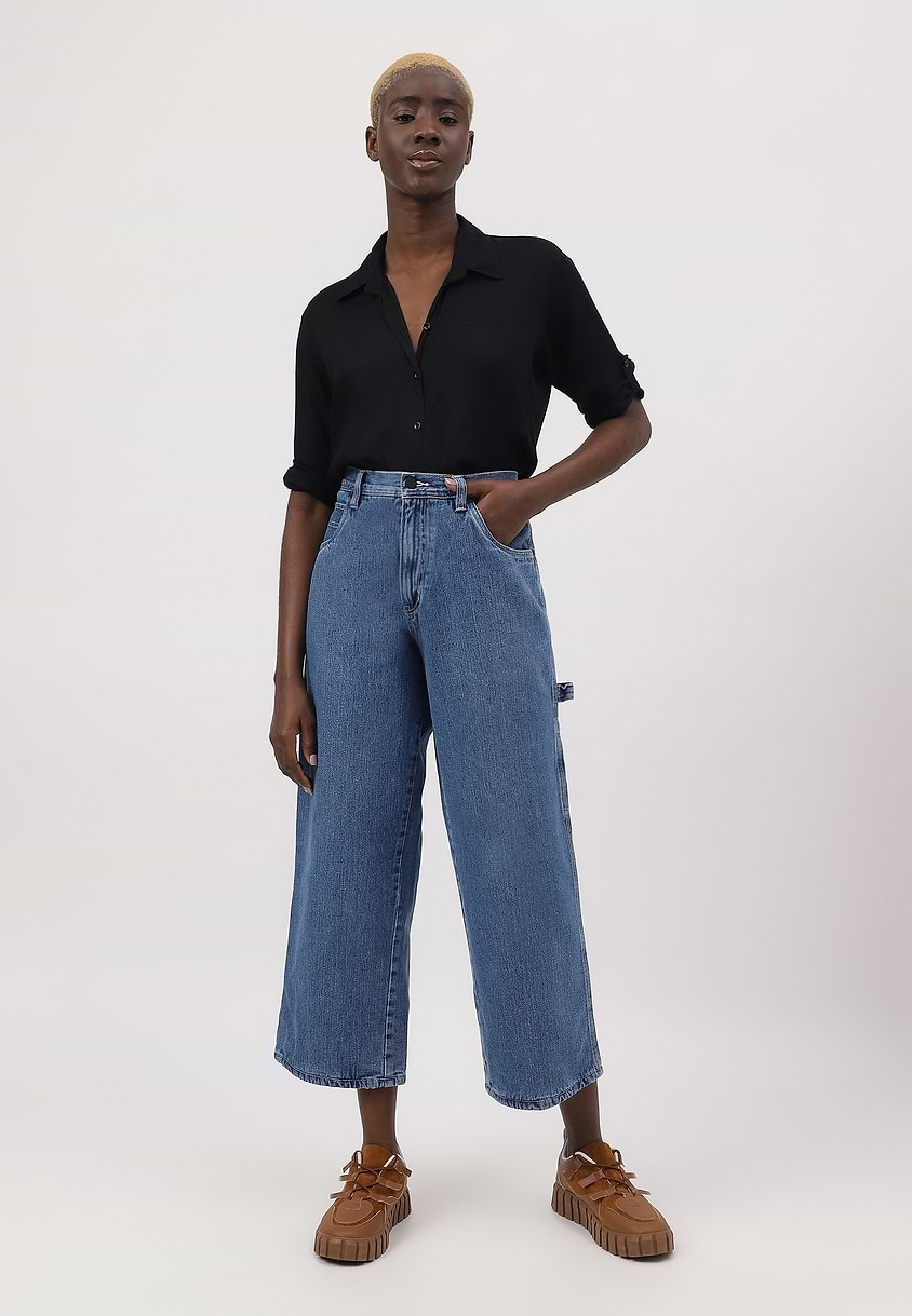 Re.Street Rebel | Mid Indigo High Rise Cropped Baggy Jeans