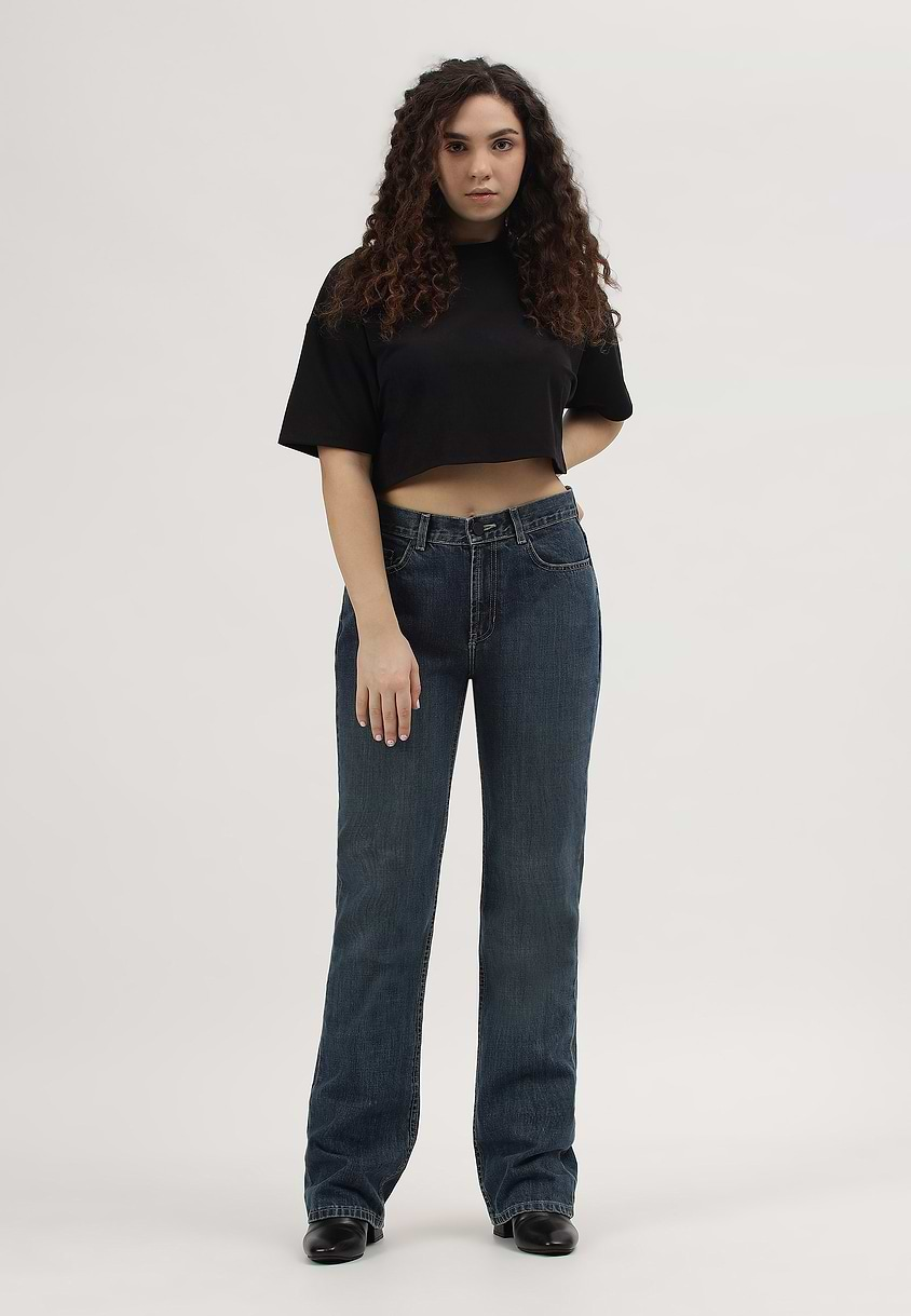 Re.Street Rebel | Dark Indigo High Rise Long Straight Jeans