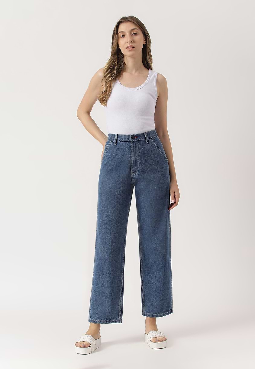 Re.Street Rebel | Mid Indigo High Rise Cropped Straight Jeans