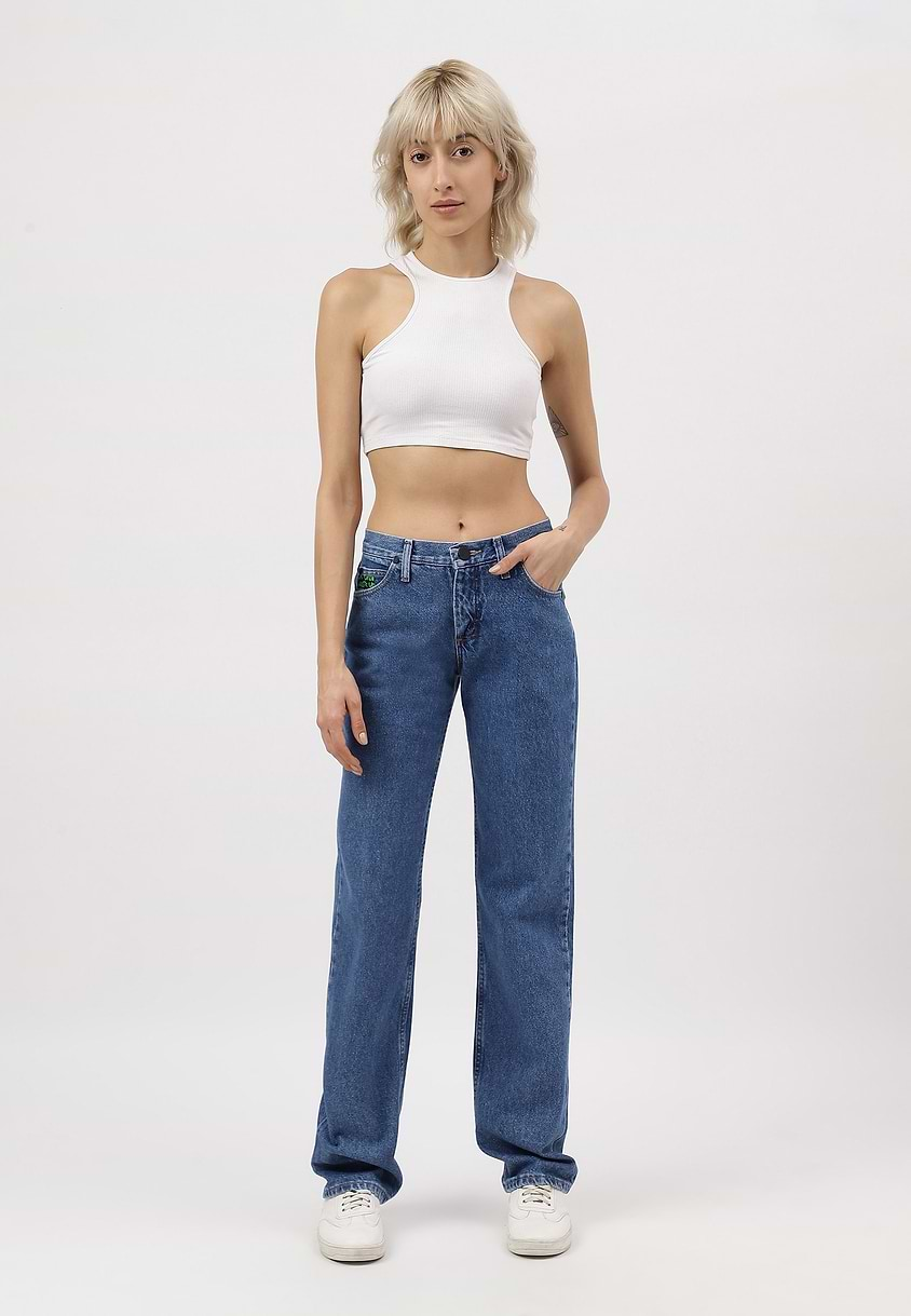 Re.Street Rebel | Mid Indigo Mid Rise Long Straight Jeans