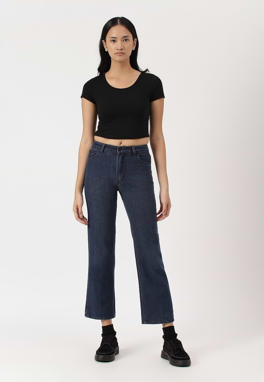 Re.Street Rebel | Dark Indigo Mid Rise Cropped Straight Jeans