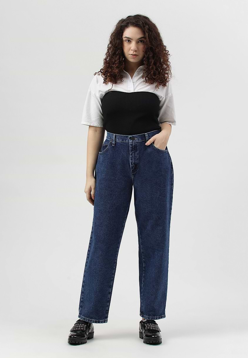 Re.Street Rebel | Dark Indigo High Rise Cropped Baggy Jeans